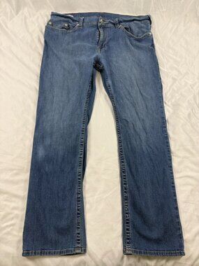 True Religion Ricky Jeans Mens 40x31 Relaxed Straight Medium Wash Stretch Denim